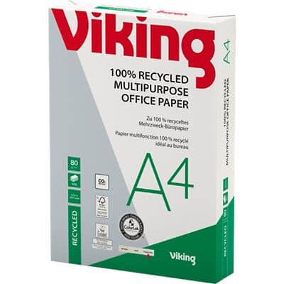 Viking Bright-White A4 Druckerpapier Recycelt 100% 80 g/m² Glatt Weiss 500 Blatt