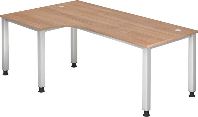 Bureau Hammerbacher Q Series Rectangulaire Noyer Bois Argenté 4 pieds 1200 x 2000 x 685 mm