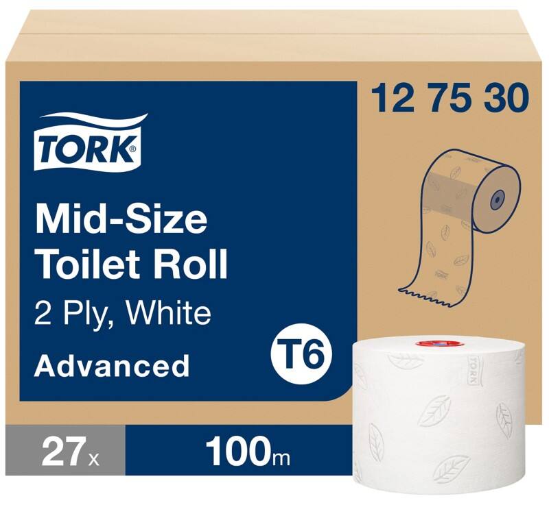 Papier toilette Tork T6 Advanced 2 épaisseurs 127530 27 Rouleaux de 320 Feuilles