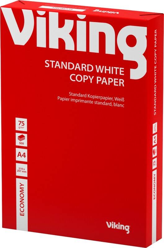 Papier imprimante Viking Economy A4 75 g/m² Mat Blanc 500 Feuilles