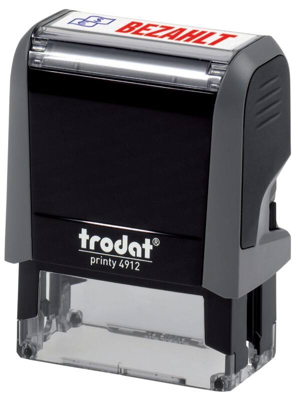 Trodat Personalisierter Textstempel Office Printy 4912 "Bezahlt" Schwarz, Grau
