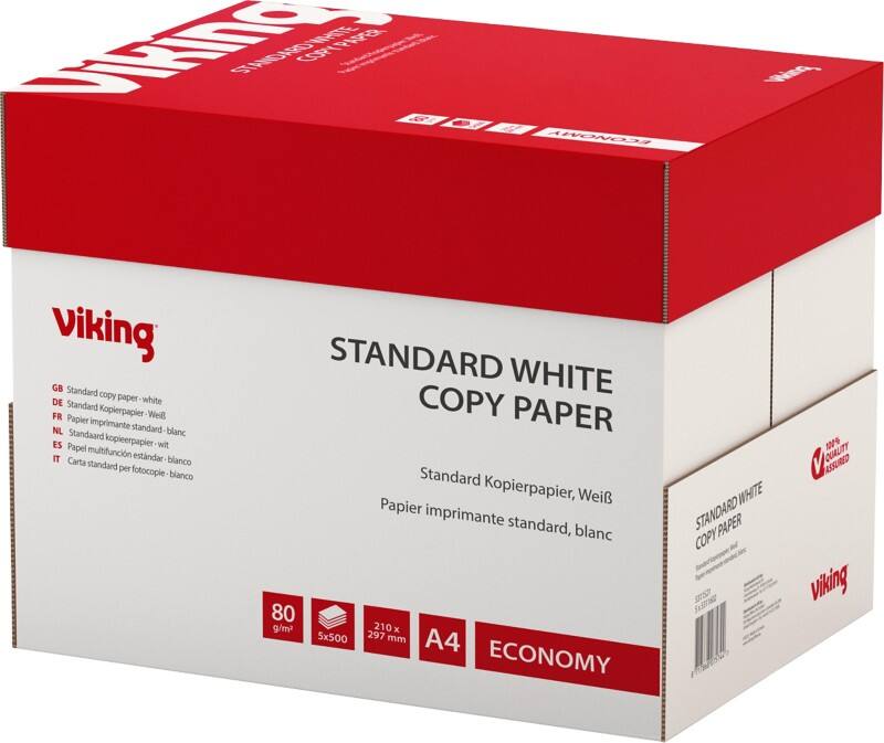 Papier imprimante Viking Economy A4 80 g/m² Blanc 146 CIE 5 Paquets de 500 Feuilles