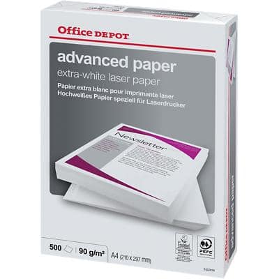 Office Depot DIN A4 Druckerpapier 90 g/m² Glatt Weiß 500 Blatt
