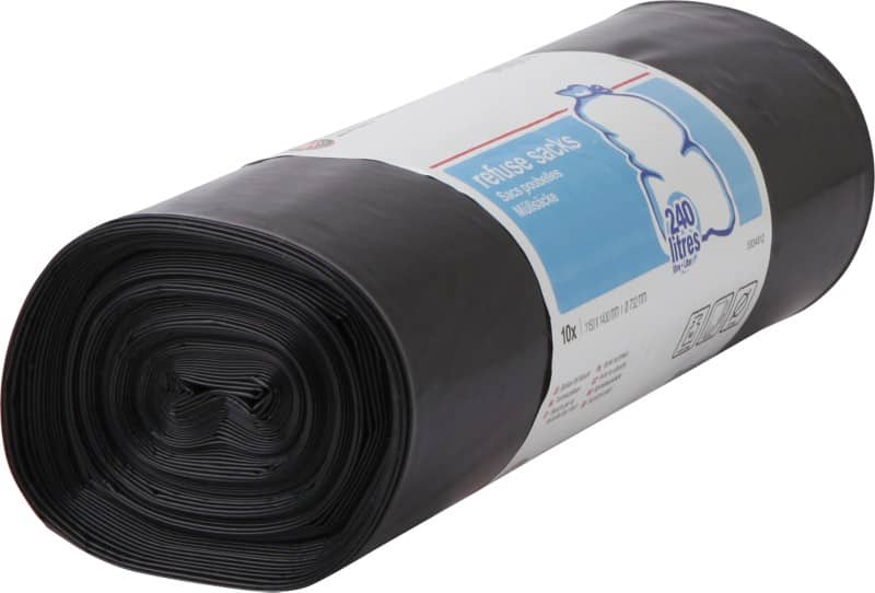 Viking LD Müllsäcke 240 L  Zugband Schwarz PE (Polyethylen) 65 Mikron 10 Stück