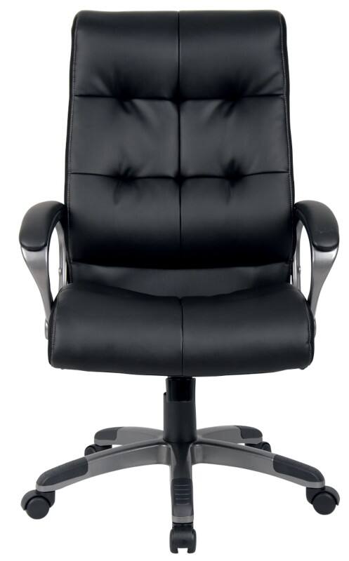 Fauteuil de direction Viking Realspace Mécanisme d’inclinaison Cuir reconstitué Accoudoirs fixes Siège réglable en hauteur Noir 110 kg Maine 670 x 705 mm