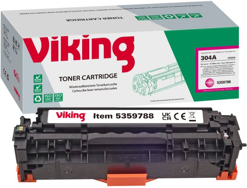 Viking 304A Kompatibel HP Tonerkartusche CC533A Magenta