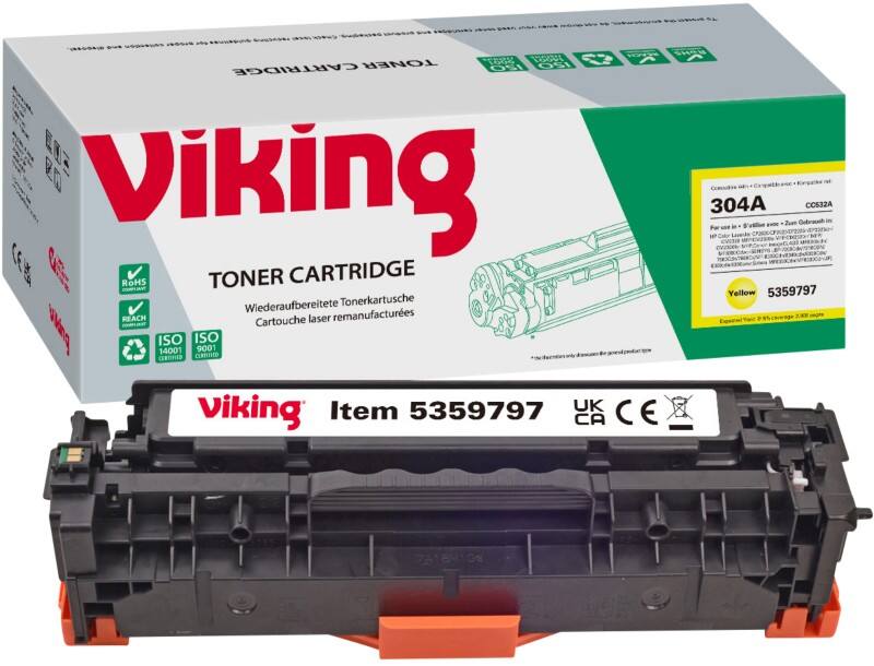 Viking 304A Kompatibel HP Tonerkartusche CC532A Gelb