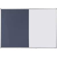 Office Depot Kombitafel aus Filz- und Whiteboard Blau, Weiss 120 x 90 cm mit Aluminiumrahmen