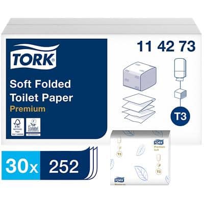 Tork Premium Recycelt 100% Toilettenpapier T3 2-lagig 114273 30 Stück à 252 Blatt