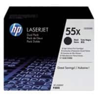 Toner HP D'origine 55X Noir CE255XD 2 Unités