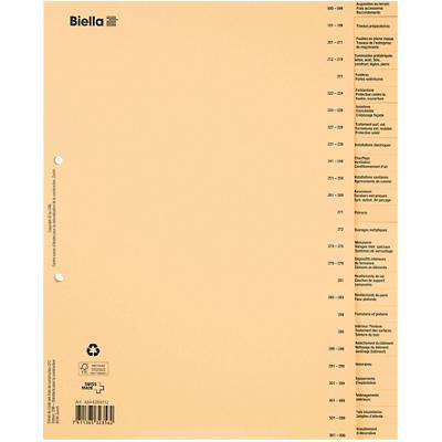 Biella Register DIN A4 Übergröße Braun 26-teilig 2 Löcher 26 Blatt