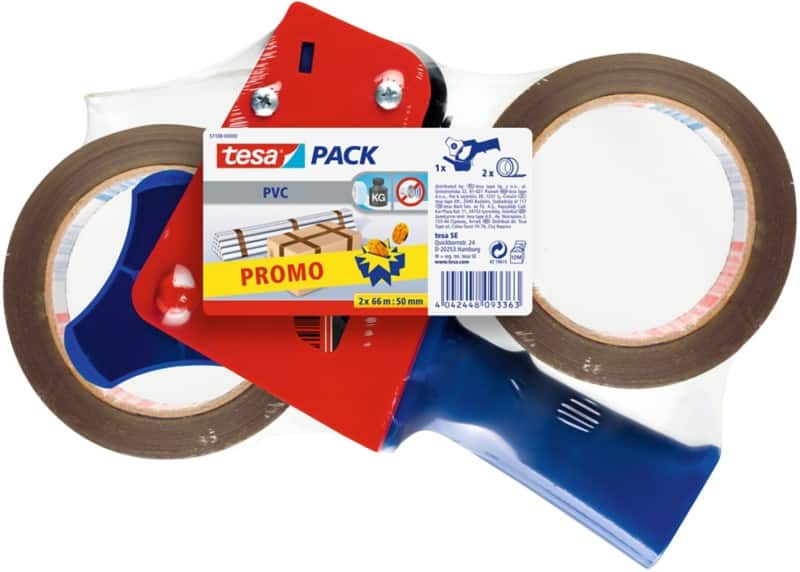 tesa Klebebandabroller-Set tesapack Blau, Rot 50 mm (B) x 66 m (L) Kunststoff, Metall 4120