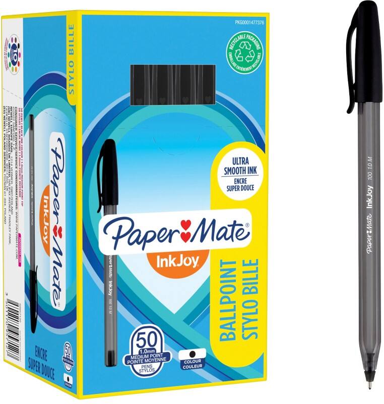 Papermate InkJoy 100 Kugelschreiber Schwarz Mittel 0.8 mm 50 Stück