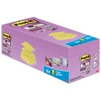 Z-Notes Super Sticky Post-it 76 x 76 mm Jaune canari 90 Feuilles Pack économique 16 + 4 GRATUITS