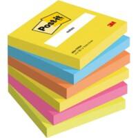 Post-it Notes 76 x 76 mm Active Collection Farbig sortiert 6 Blöcke à 100 Blatt