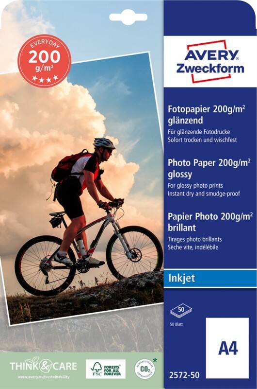 AVERY Zweckform Fotopapier 2572-50 DIN A4 200 g/m² Weiß 50 Blatt
