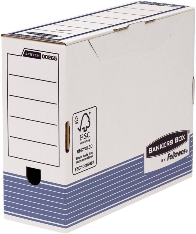 Bankers Box System Karton Archivbox Blau, Weiss 315mm x 260mm x 100mm 10 Stück