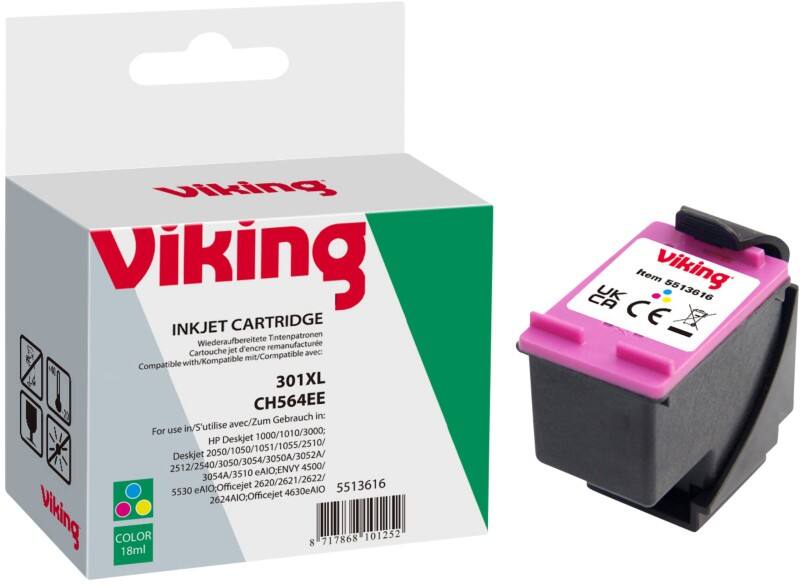 Viking 301XL Kompatibel HP Tintenpatrone CH564EE Cyan, Magenta, Gelb