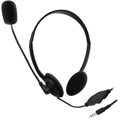 Casque audio ewent EW3567 Filaire Serre-tête Prise Jack 3,5 mm Avec microphone Noir