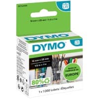 DYMO LW Etiketten Authentisch 11353 S0722530 Selbsthaftend Schwarz auf Weiss 13 x 25 mm 1000 Etiketten