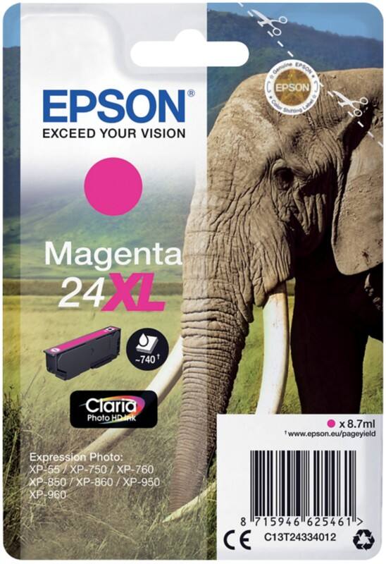 Cartouche jet d’encre Epson 24XL D'origine C13T24334012 Magenta