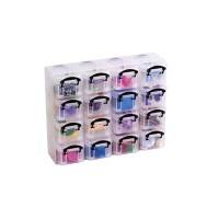 Really Useful Box Module de rangement 0.14CX16ORG 0,14 l Transparent, Noir Plastique 28 x 6,5 x 22,4 cm 16 Unités