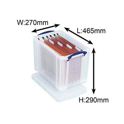 Really Useful Box Boîte de rangement 24C 24 l Transparent Plastique 27 x 46,5 x 29 cm