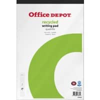 Office Depot A4+ Oben gebunden Weiß Papierumschlag Notizblock Kariert Recycelte mikroperforiert 50 Blatt 5 Stück