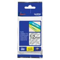 Brother TZe-131 Authentic Schriftband Selbstklebend Schwarzer Druck auf Transparent 12 mm x 8m