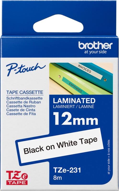 Brother P-touch Beschriftungsband Authentisch TZe-231 TZe-231 Selbsthaftend Schwarz auf Weiss 12 mm x 8 m