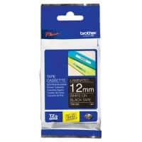 Brother TZe-335 Authentic Schriftband Selbstklebend Weisser Druck auf Schwarz 12 mm x 8m