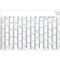 Bühner Jahreskalender B4 2026 1 Jahr pro Seite Hochformat Weiß Deutsch 102 x 68 cm