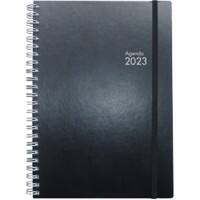 Agenda Simplex Simply 2023 A5 1 Semaine sur 2 pages Noir Allemand, Anglais, Français, Italien