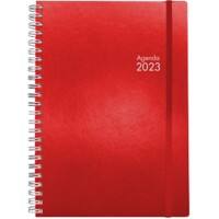 Agenda Simplex Simply 2023 A5 1 Semaine sur 2 pages Rouge Allemand, Anglais, Français, Italien