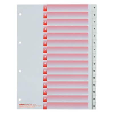 Kolma Register DIN A4 Weiß 15-teilig Perforiert Kolmaflex 1 bis 15