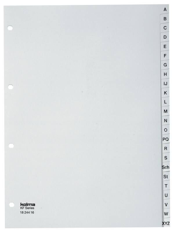 Kolma Strong A - Z Zahlenregister  A4 Weiss 24-teilig PP (Polypropylen) 4 Löcher 18.244.16