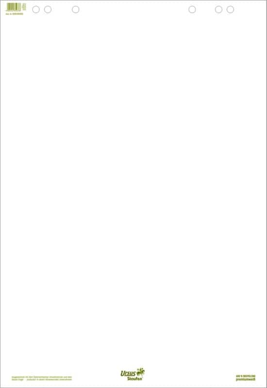 Bloc pour chevalet de conférence Ursus Green Page blanche 68 x 99 cm 80 g/m² 5 Unités de 20 Feuilles 