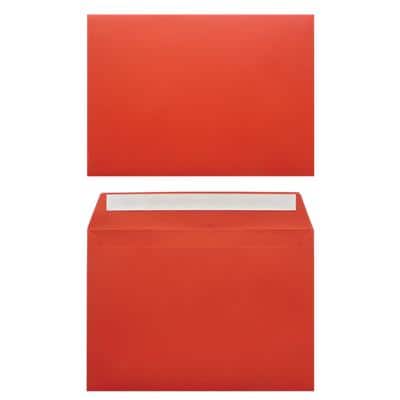Office Depot Farbige Briefumschläge C5 120 g/m² Rot Ohne Fenster Abziehstreifen 25 Stück