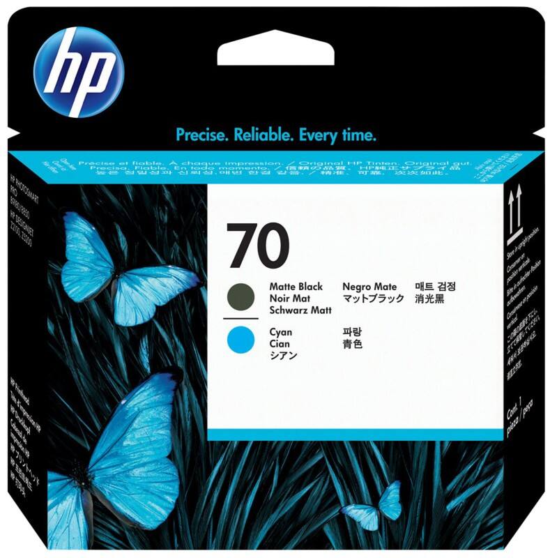 HP 70 Original Druckkopf C9404A Matt Schwarz, Cyan