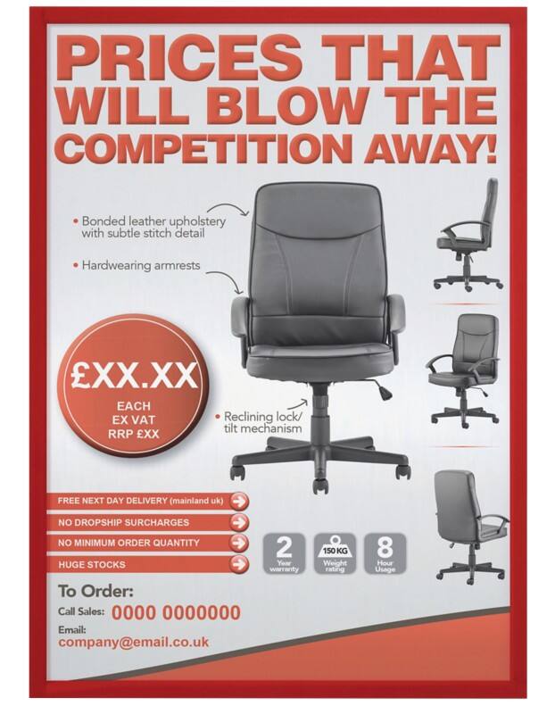 Franken X-tra!Line A4 Inforahmen Magnetisch Rot Kunststoff ITSA4M/5 01 23 (B) x 31,7 (H) cm X-tra!Line 5 Stück