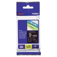 Brother TZe-325 Authentic Schriftband Selbstklebend Weisser Druck auf Schwarz 9 mm x 8m