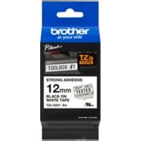 Brother TZe-S231 Authentic Schriftband Extra-stark klebend Schwarzer Druck auf Weiss 12 mm x 8m