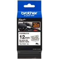 Brother TZe-FX231 Authentic Flexibles Schriftband Selbstklebend Schwarzer Druck auf Weiss 12 mm x 8m