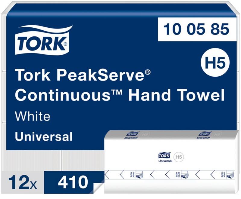 Tork PeakServe Falthandtücher H5 Weiss 1-lagig 100585 12 Stück à 410 Blatt