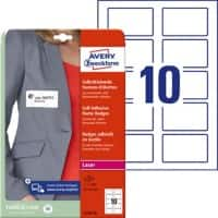 Badge nominatif AVERY Zweckform Stick&Lift L4785-20 Adhésif A4 Blanc 80 x 50 mm 20 Feuilles de 10 Étiquettes