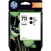 HP 711 Original Tintenpatrone P2V31A Schwarz 2 Stück Duopack