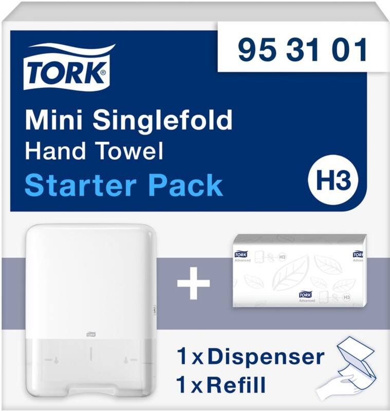 Tork Elevation Mini Singlefold 953101 H3 Falthandtuchspender Kunststoff Abschließbar Manuell Weiß