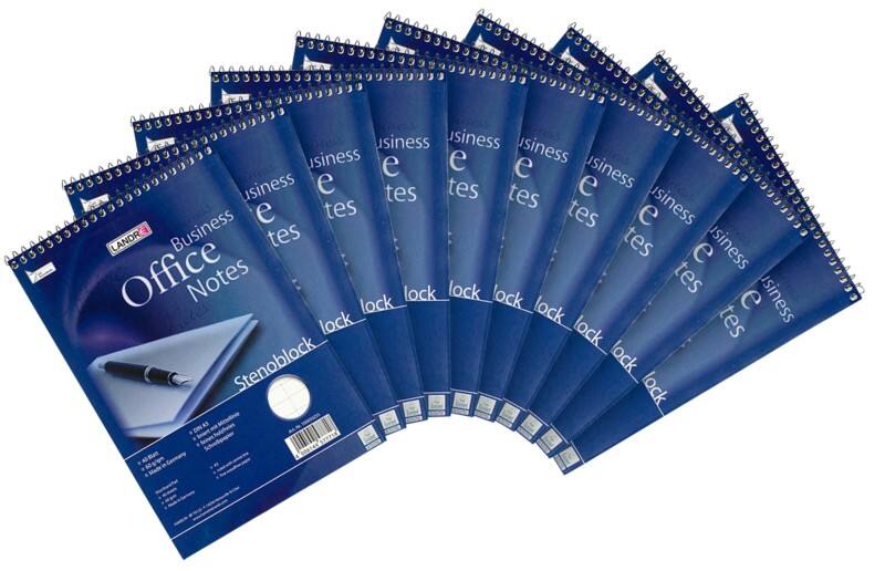 Carnet de notes LANDRÉ Office A5 Ligné Reliure en spirale Carte Blanc  80 Pages Paquet 10