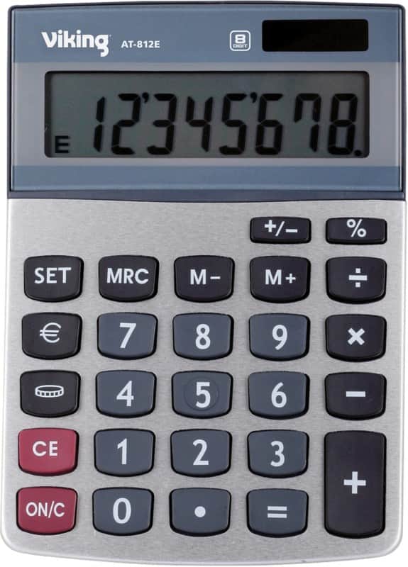 Calculatrice de bureau Viking AT-812E 8 chiffres Argenté