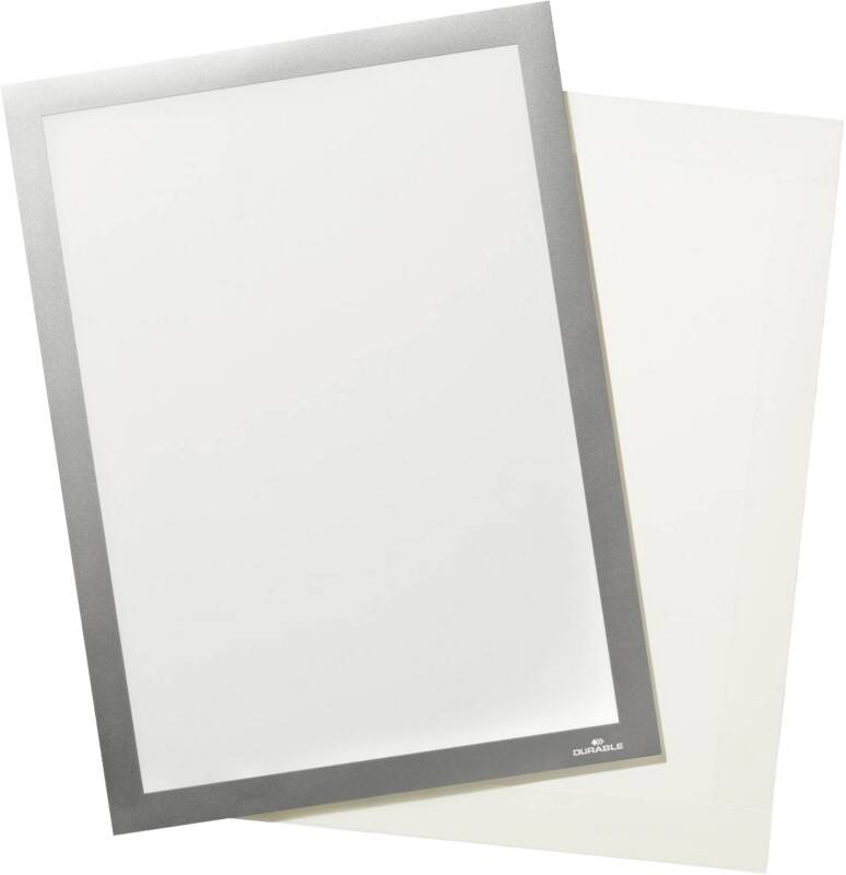 Cadre d'affichage DURABLE DURAFRAME A4 Adhésif Argenté Adhésif Plastique 496823 23,4 (L) x 37,5 (P) x 32,6 (H) cm